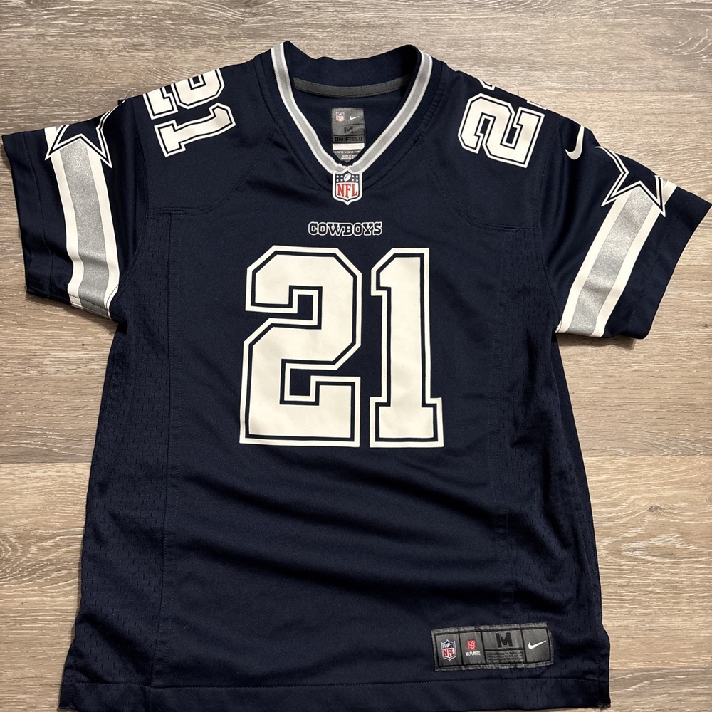 Nike Dallas Cowboys Ezekiel Elliott Jersey Youth Medium 10/12 Navy Blue NFL 21